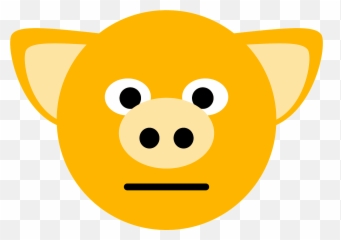 Yellow Pig Face Clipart Emoji,Little Piggy Emoticon