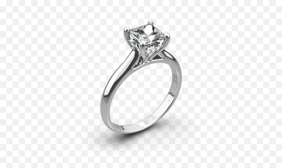 Platinum Vatche 188 Caroline Solitaire Engagement Ring For Princess Emoji,Asscher Cut Cz Ring Emotions