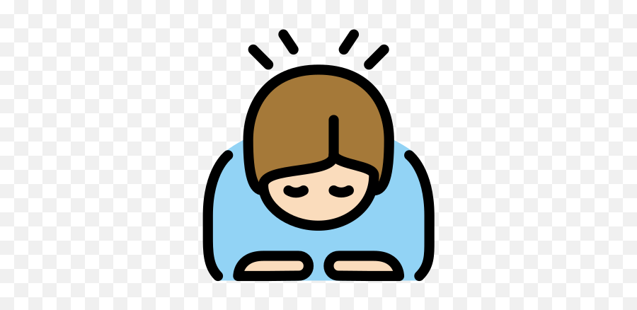 Person Bowing Light Skin Tone Emoji,01f3fb Emoticon