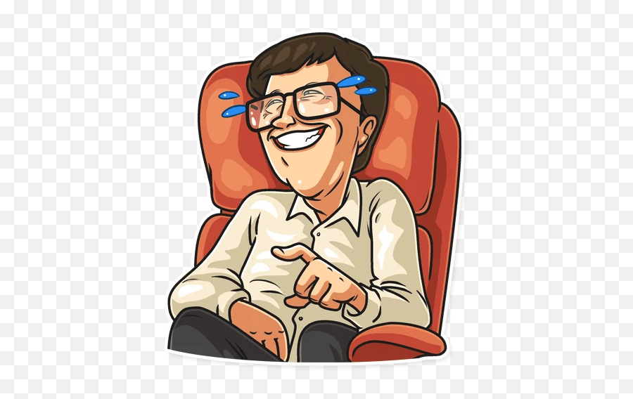 Bill Gates - Telegram Sticker English Emoji,Thinking Guy Emoji Microsoft