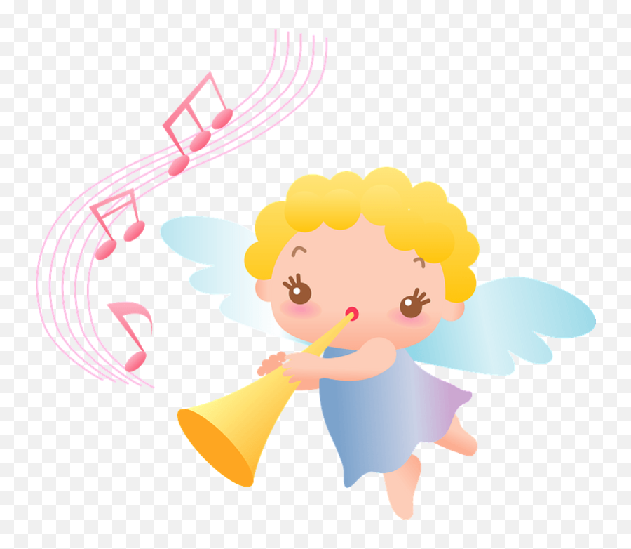 Angel Blowing Bugle Clipart Free Download Transparent Png - Fairy Emoji,Angel With Horns Emoji
