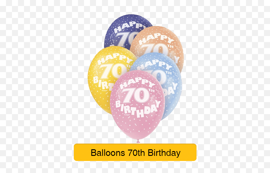 Age 70 - Transparent 70th Birthday Balloons Emoji,70th Birthday Emoji