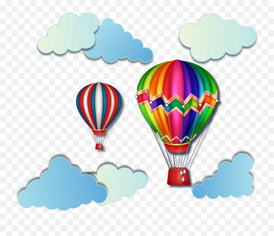 Air Balloon Png Vector Rainbow - Balloon Emoji,Hot Air Balloon Emoji