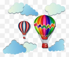 Air Balloon Png Vector Rainbow - Balloon Emoji,Hot Air Balloon Emoji