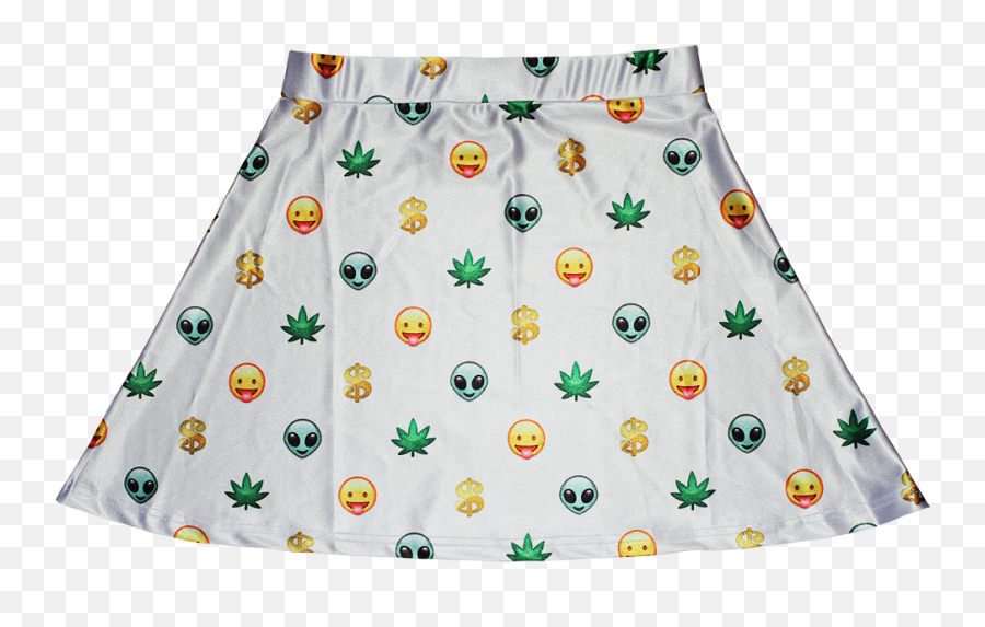 Emoji Skirt - Elastic Waist,Emojis Print