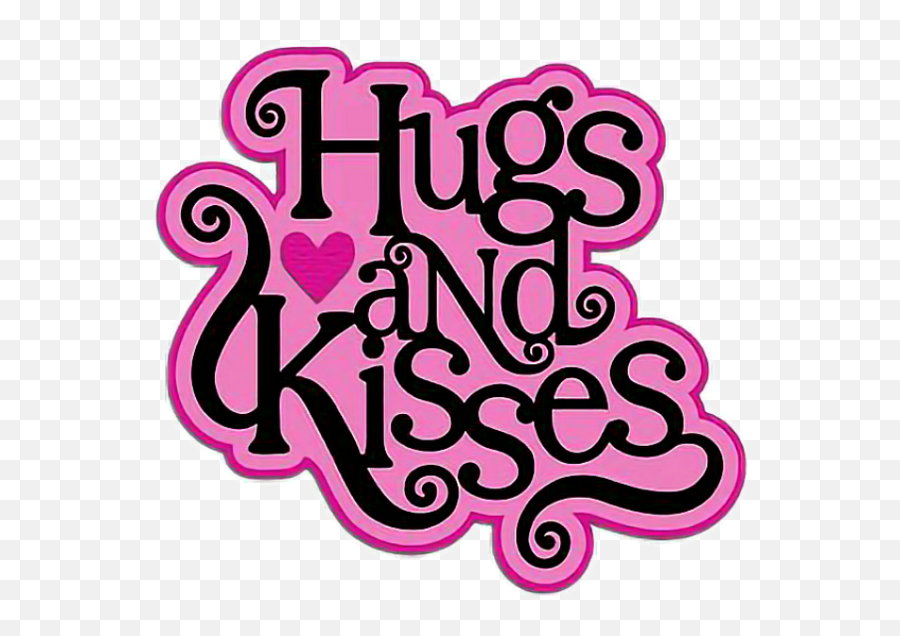 Hugsandkisses Hugs Kisses Hug Sticker By - Wlkanja Hugs And Kisses Words Emoji,Hug And Kiss Emoji