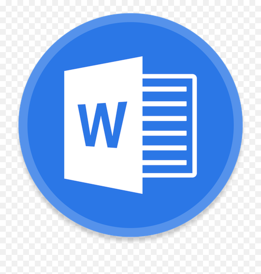 Word 2 Icon - Word Icon Png Circle Emoji,Where Are Emojis In Outlook Office 2016