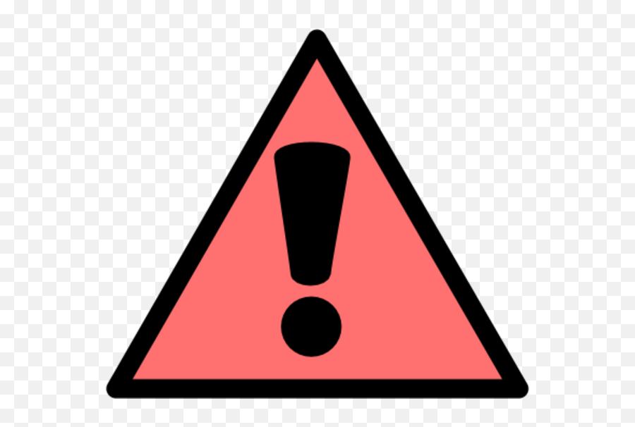 Pink Warning Sign Clipart - Exclamation In Triangle Clipart Emoji,Exclamation Point Triangle Emoticon