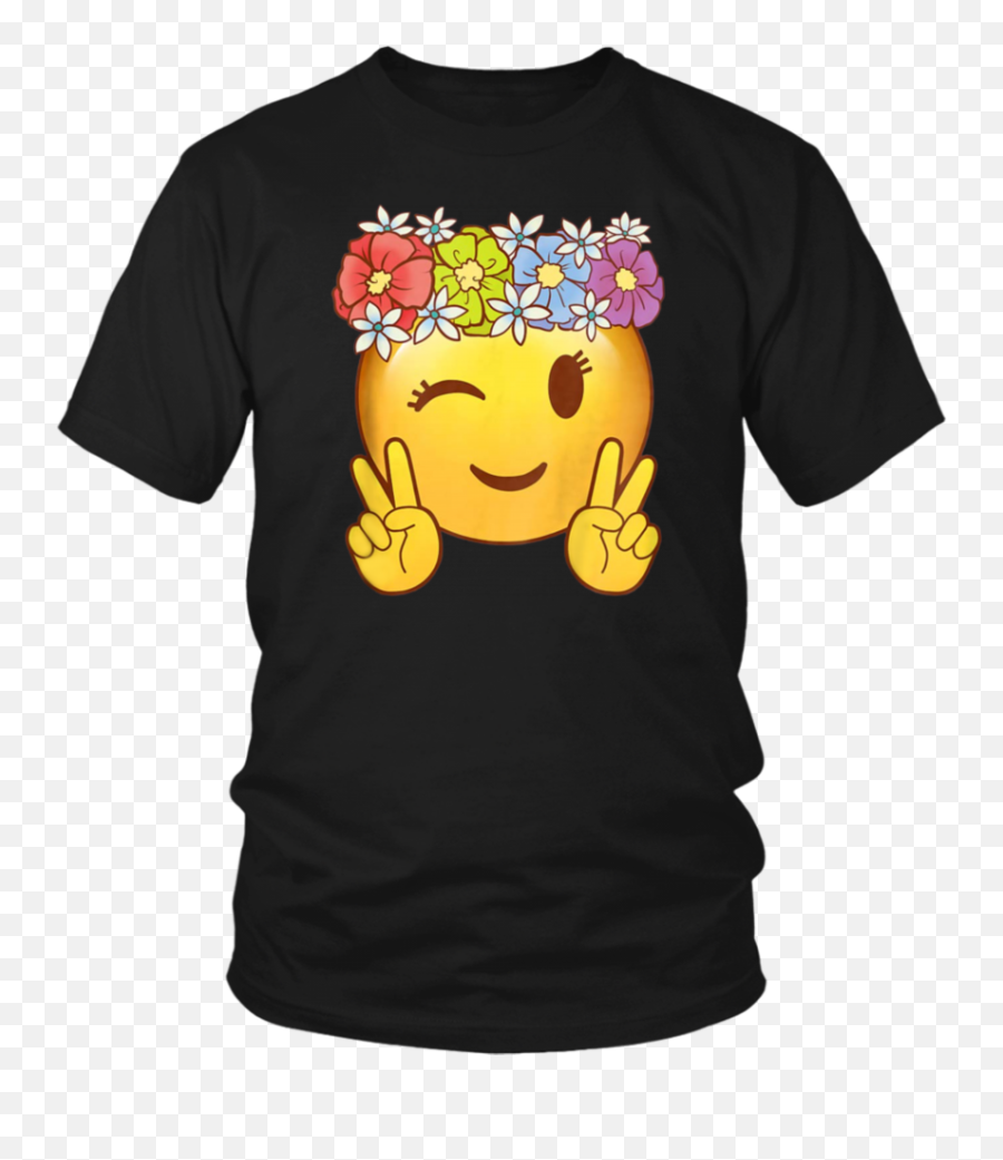Download Smiley Hippie Flower Power - Larry Bernandez T Shirt Emoji,Emoji With Flower Crown
