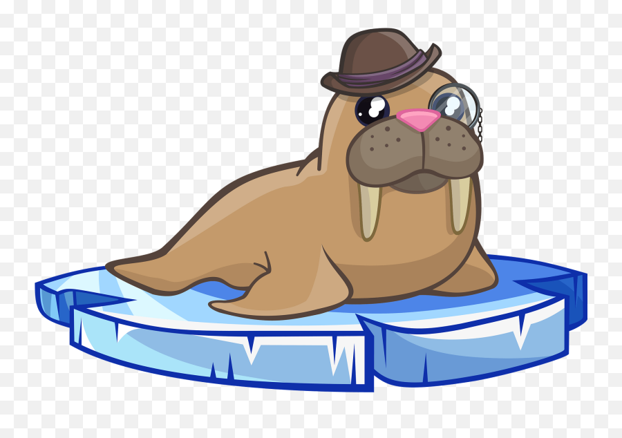 Walrus With Monocle Clipart Free Download Transparent Png Emoji,Sealion Emoticon