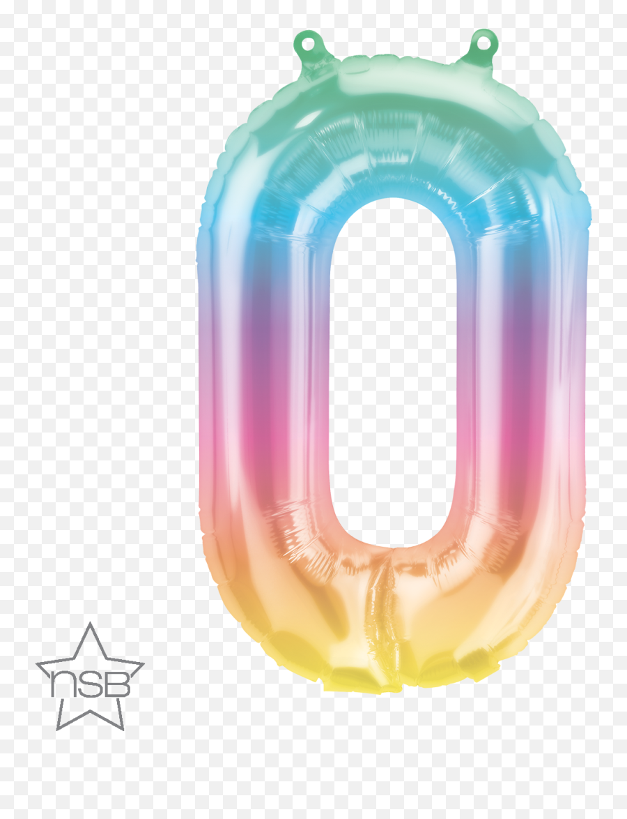 Number Zero 16 Rainbow Foil Balloon 86364 - Language Emoji,Emoji Table Centerpieces