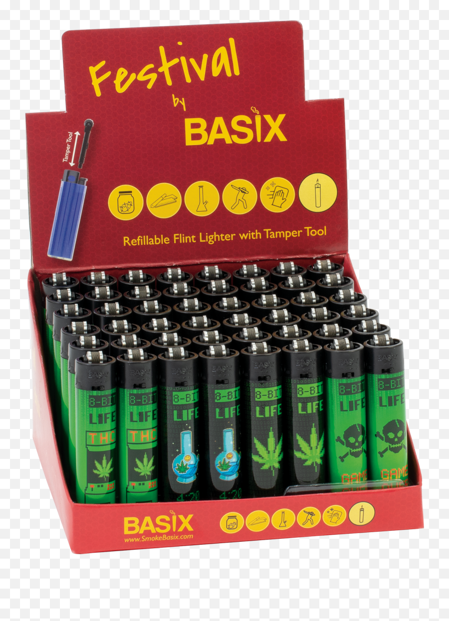 Festival Basix 8 - Bit Life Lighters Wholesale Smoke Bunny Emoji,Tobacco Pipe Emoji