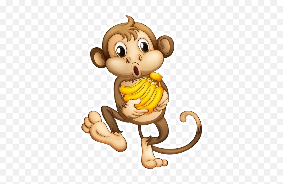 Animated Funny Stickers For Whatsapp Personal Sticker - Transparent Cartoon Monkey Png Emoji,3 Monkey Emojis