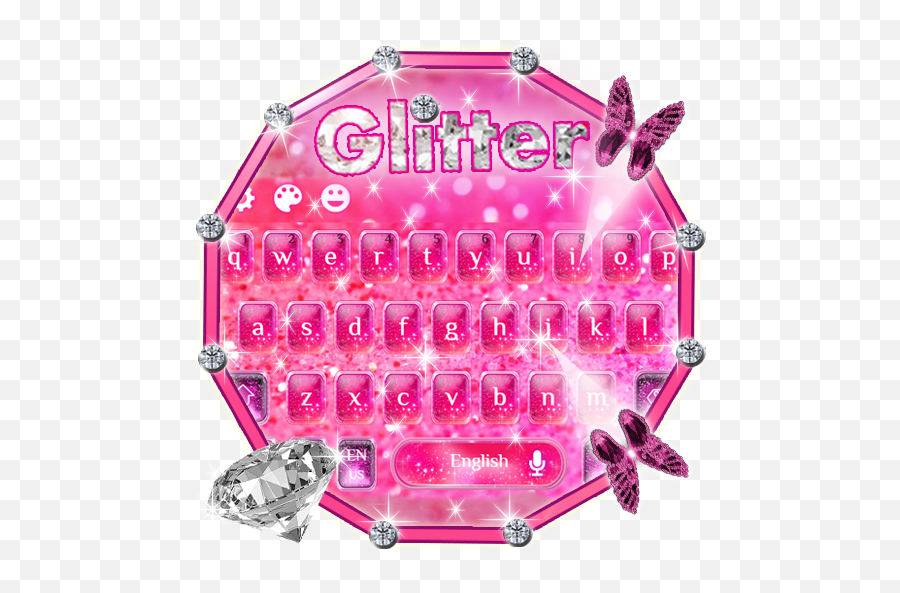 Stylish Shiny Pink Glitter Keypad - Sapna Emoji,Como Baixar Emoticons Para Iphone 4