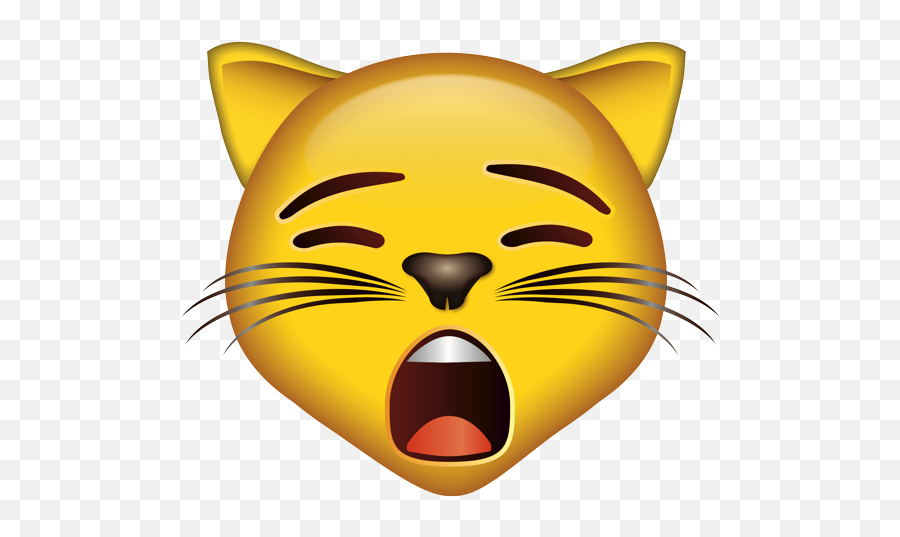 Cat Face Yawning - Frowning Cat Emoji,Yawning Emoji