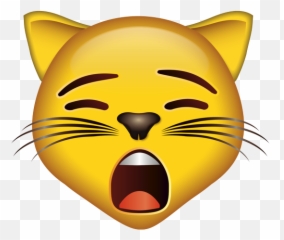 Cat Face Yawning - Frowning Cat Emoji,Yawning Emoji