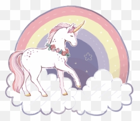 Download Rainbow Vector Unicorn Free - Harga Wallpaper Dinding Unicorn Emoji,Unicorn Emoticon With Rainbow