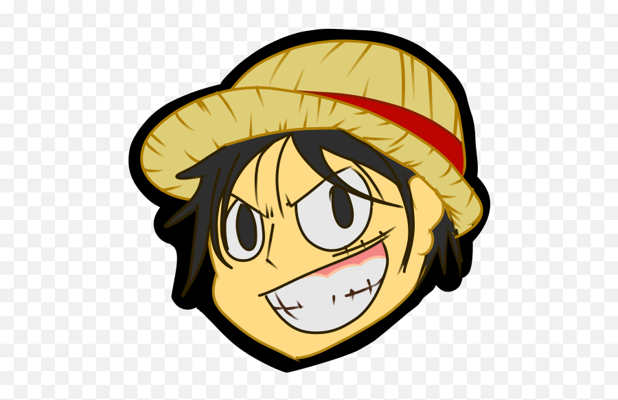 A Custom Sticker I Made Based - Happy Emoji,Straw Hat Emoticon