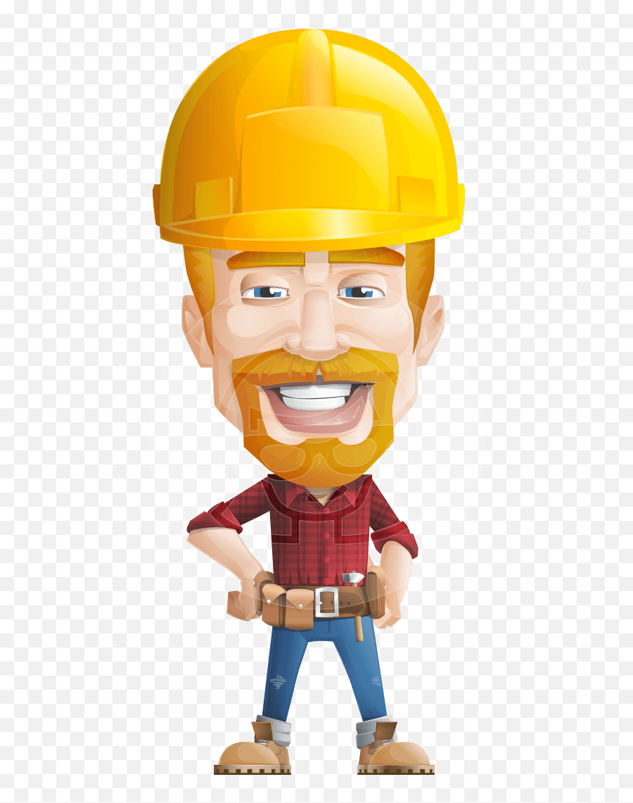 Construction Worker Vector Cartoon - Workman Mitchell Emoji,Construction Worker Scenes And Emotions