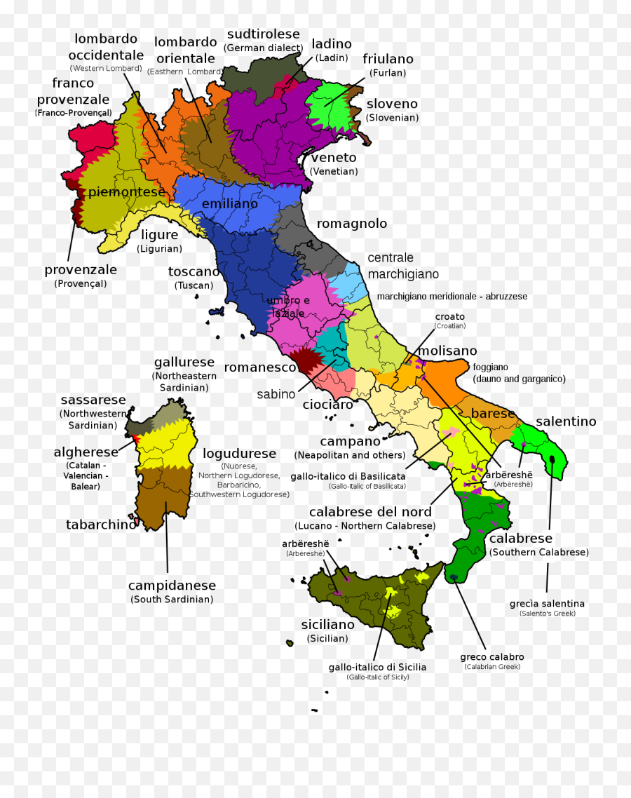 Italian Dialects Learning Italian Italian Dialects - Languages Spoken In Italy Emoji,Western And Eastern Emoticons