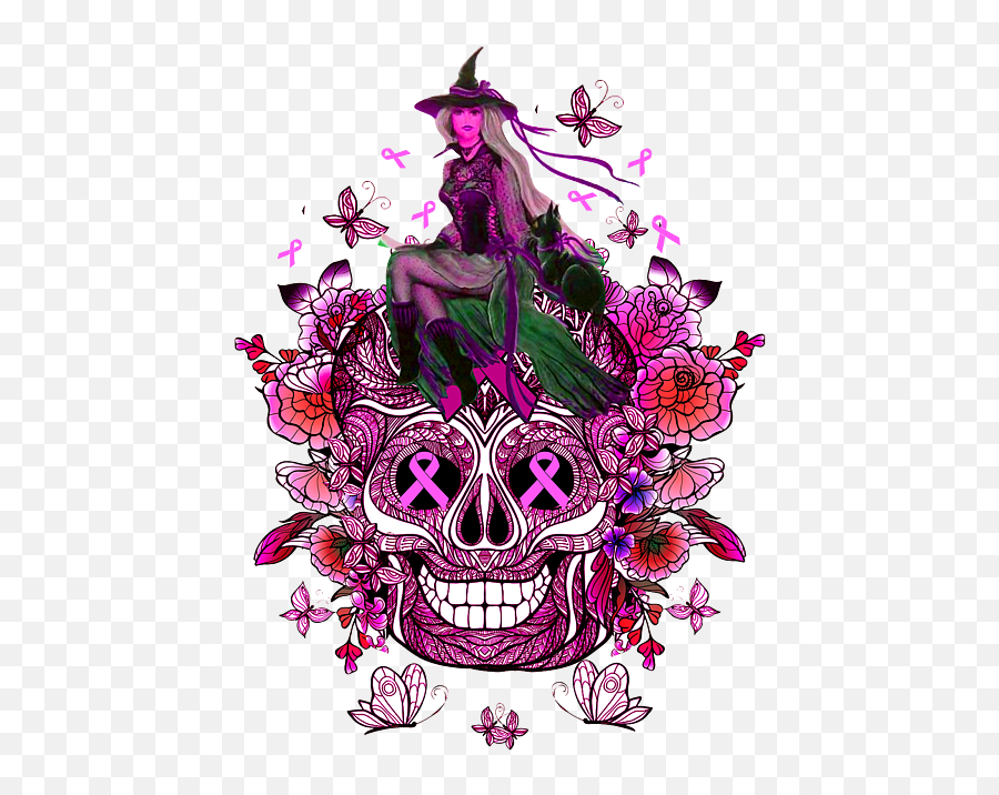Halloween Pink Ribbon Skull Witch Breast Cancer Awareness Tshirt Iphone 12 Case Emoji,Halloween Witch Emoticon