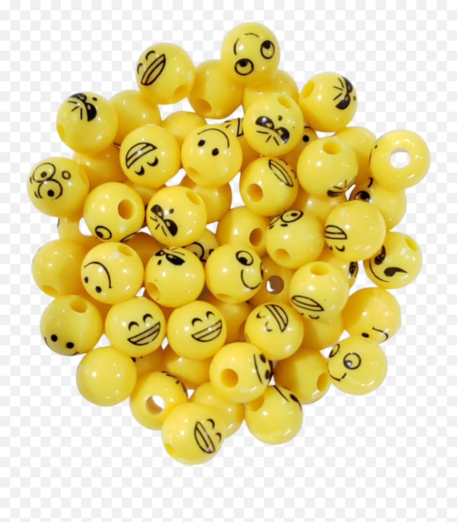 Conta Emocticons Amarelo 10 Mm - 25 Gramas Emoji,Coroa Emoticon