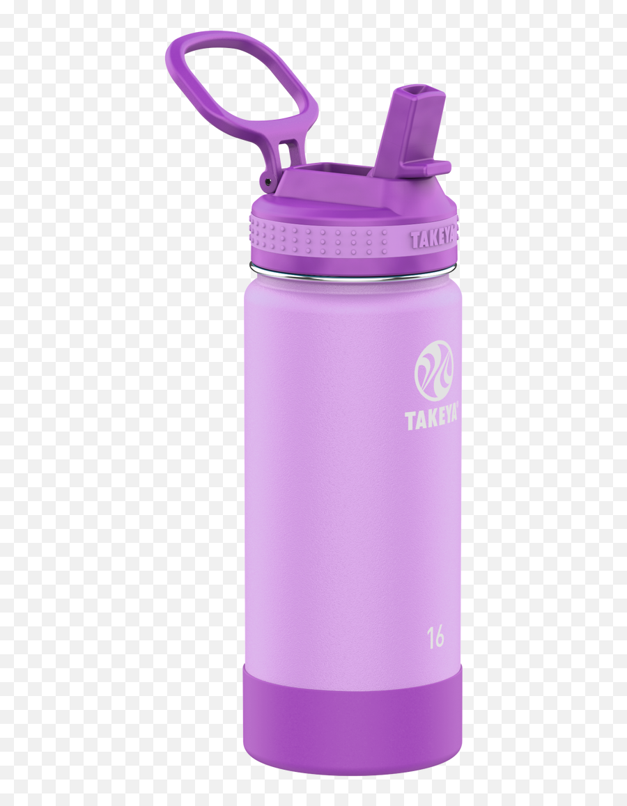 Takeya 16 Oz Actives Kids Water Bottle W Straw Lid - Lilac Ultra Violet Emoji,Emoji Drinking Bottle