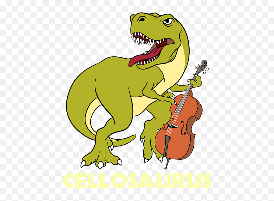 Musical Tee For Musicians Cellosaurus Tshirt Design Emoji,Double Bass Violin Emoji