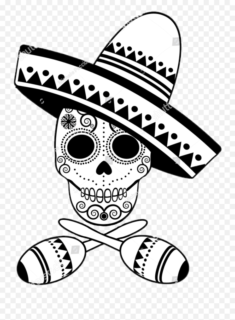Cincodemayo Mexico Sticker By Stickercentral - Cool Mexican Skull Black And White Emoji,Cinco De Mayo Emojis