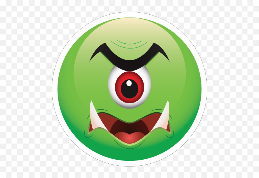 Cute One Eyed Green Monster Emoji Sticker - Green Eyed Monster Emoji,Crossed Eyed Emoji