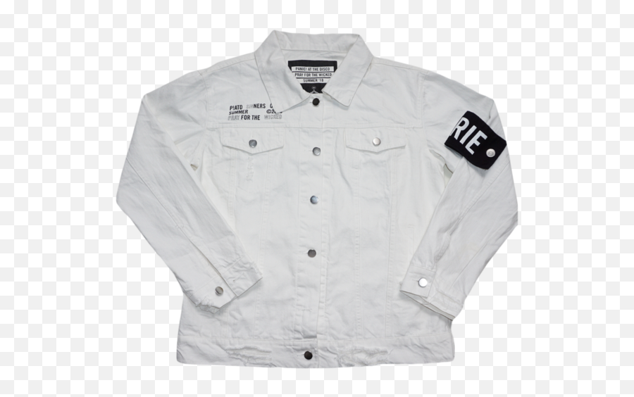Pin By Alexis Roman On Band Merch White Denim Jacket - Long Sleeve Emoji,100 Emoji Sweater