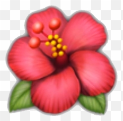 Flower Emoji Phone Sticker - Hibiscus Flower Emoji Png,Flower Emoji Png