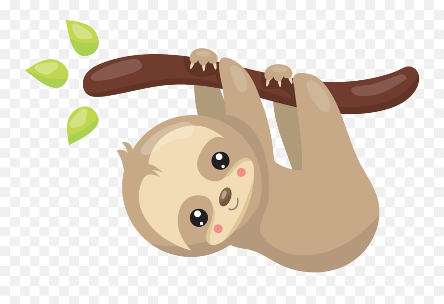 Sloth Sloths Ftestickers Sticker By Bianca - Baby Sloth Hanging Cartoon Emoji,Is There A Sloth Emoji