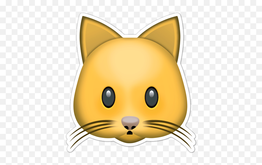 Sticker Cat Face - Cat Emoji Sticker Png,Cat Paw Emoji