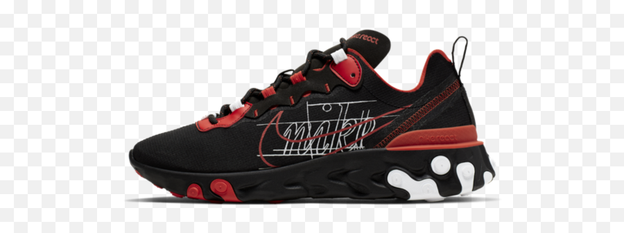 Sammentrækning Ørken Brochure Nike React Element 55 Cos Men - Nike React Element 55 Black Red Emoji,Footlocker Shoe Emoji