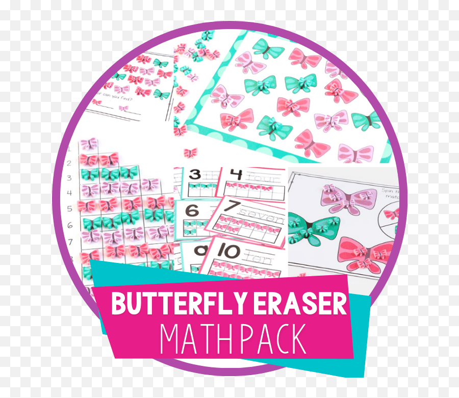 Butterfly Mini Eraser Math Activities For Preschoolers - Life Dot Emoji,Tallymarks Emoticon