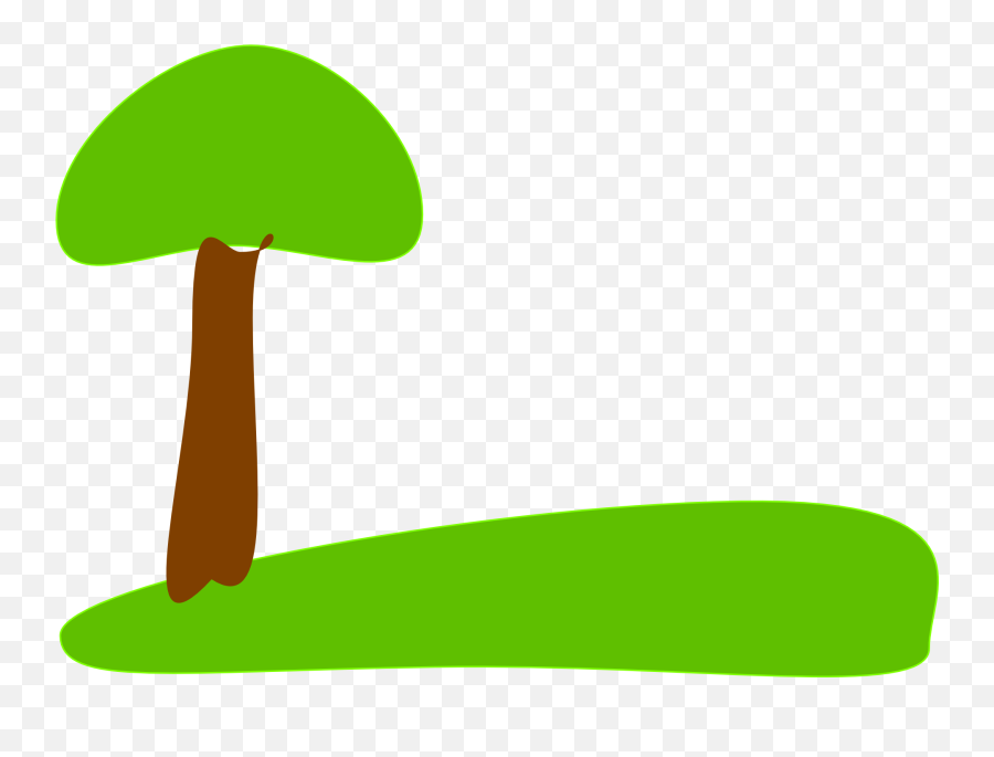 Childrenu0027s Drawing Of A Tree On A Green Hill Free Image Download - Grass Ground Clipart Emoji,Children's Emotions In Their Drawing