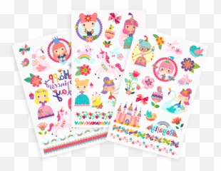 Tattoo - Palooza Temporary Tattoos Princess Garden 3 Sheets Temporary Tattoo Emoji,Glitter Cute Emojis