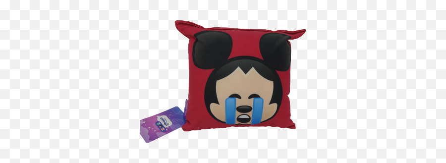 Almofada Fibra Veludo 25x25cm Emoji Mickey Feliz E Triste - Microfiber,Emoji Triste