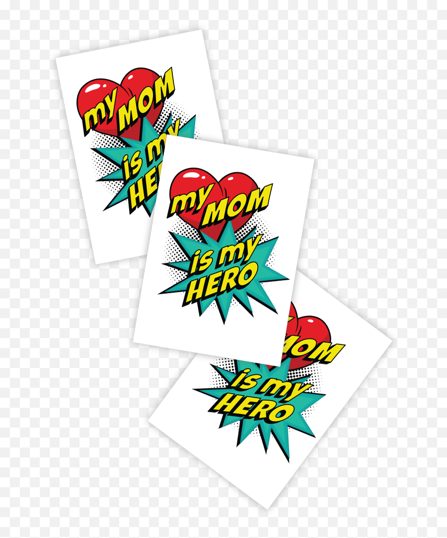 My Mom Is My Hero Temporary Tattoo - Horizontal Emoji,Super Stationery Set Emojis