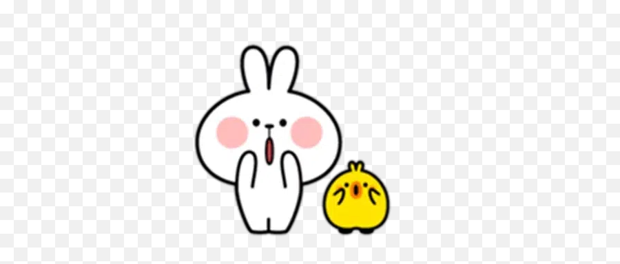 Rabbit Whatsapp Stickers - Stickers Cloud Emoji,Kiss Emoticon Kawaii