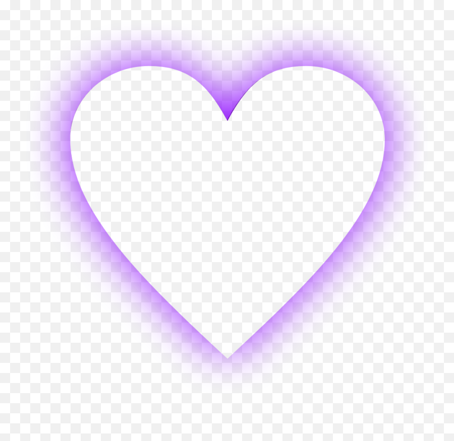 Purple Heart Border Love Neon 319195625388211 By Itsjagbir Emoji,How To Do White Outline Heart Emoji