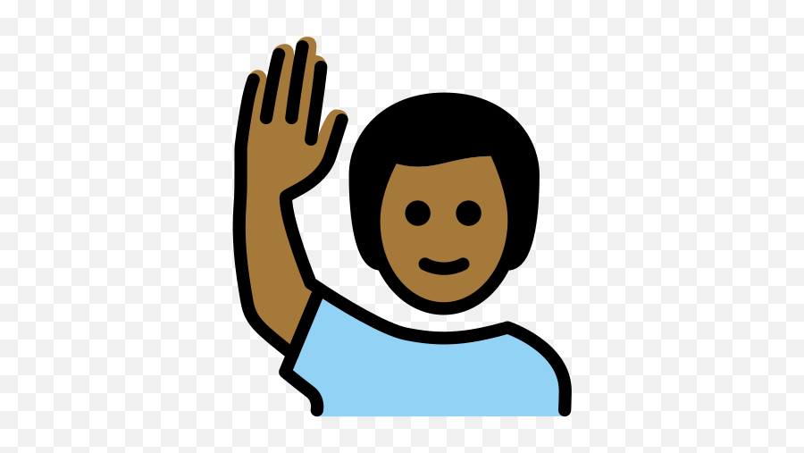 U200d Man Raising Hand Medium - Dark Skin Tone Emoji,Black Man Legs Emoji