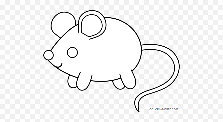 Mouse Outline Coloring Pages Mouse Printable Coloring4free - Simple Mouse Colouring Pages Emoji,Mouse Bunny Hamster Emoji