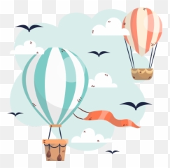 Air Balloons And Clouds Sticker - Voem Alto Meus Pequenos Emoji,Hot Air Balloon Emoji