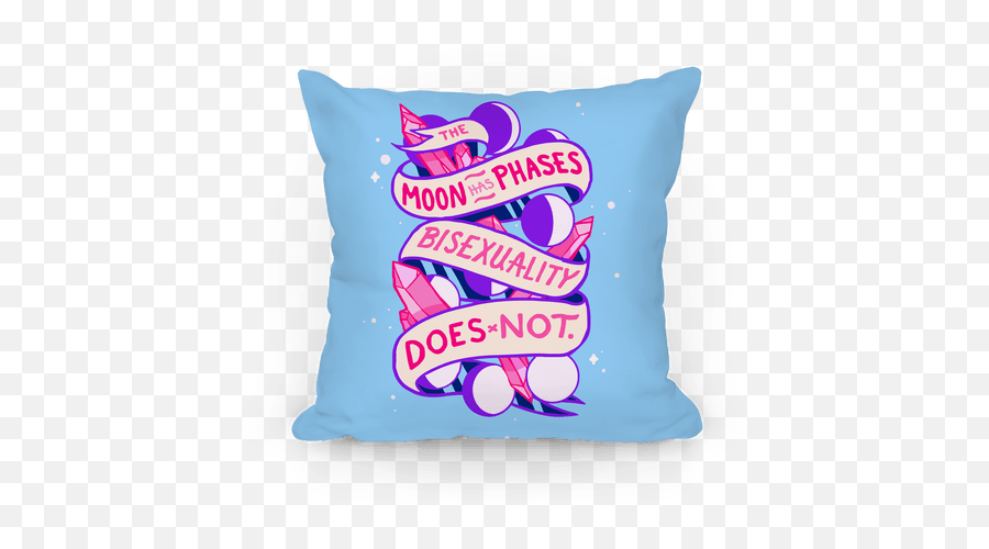 The Moon Has Phases Bisexuality Does Not Throw Pillow - Decorative Emoji,Emotions And Phases Of The Moon