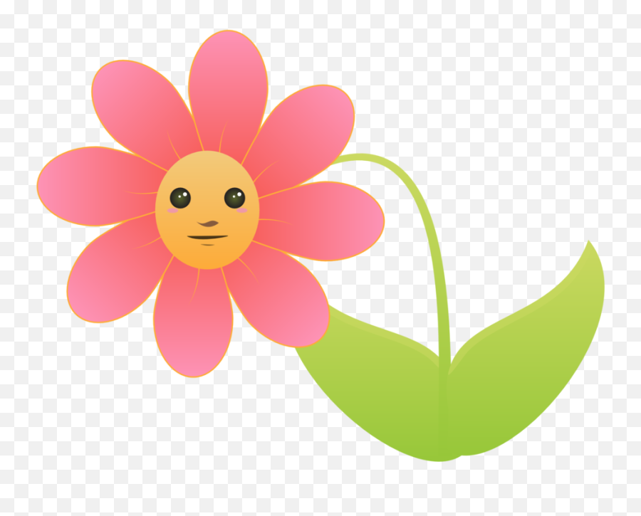 Free Clip Art Flower With Face By Intergrapher - Flower Face Clipart Emoji,Facebook Emoticon Flower Code