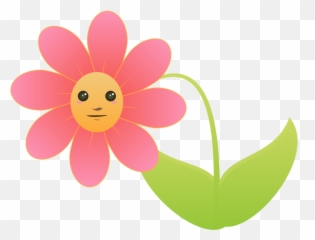 Free Clip Art Flower With Face By Intergrapher - Flower Face Clipart Emoji,Facebook Emoticon Flower Code