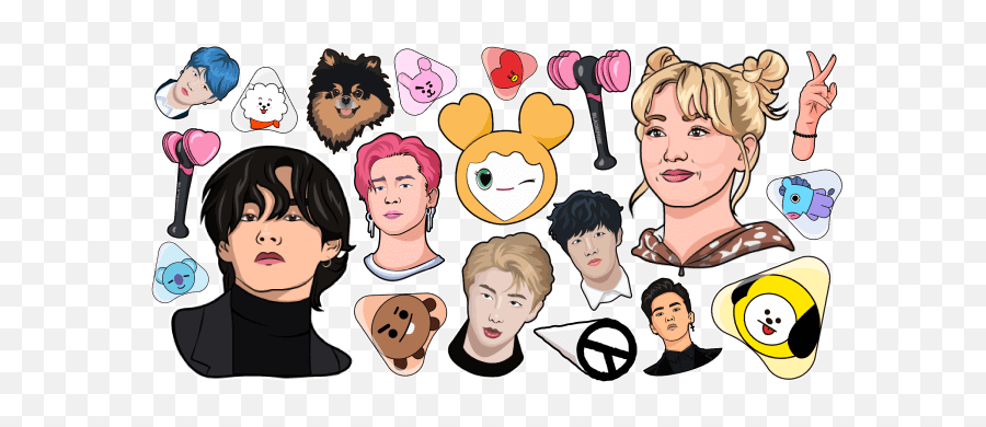 K - Pop Cursor Collection Custom Cursor For Adult Emoji,Kpop Emoji