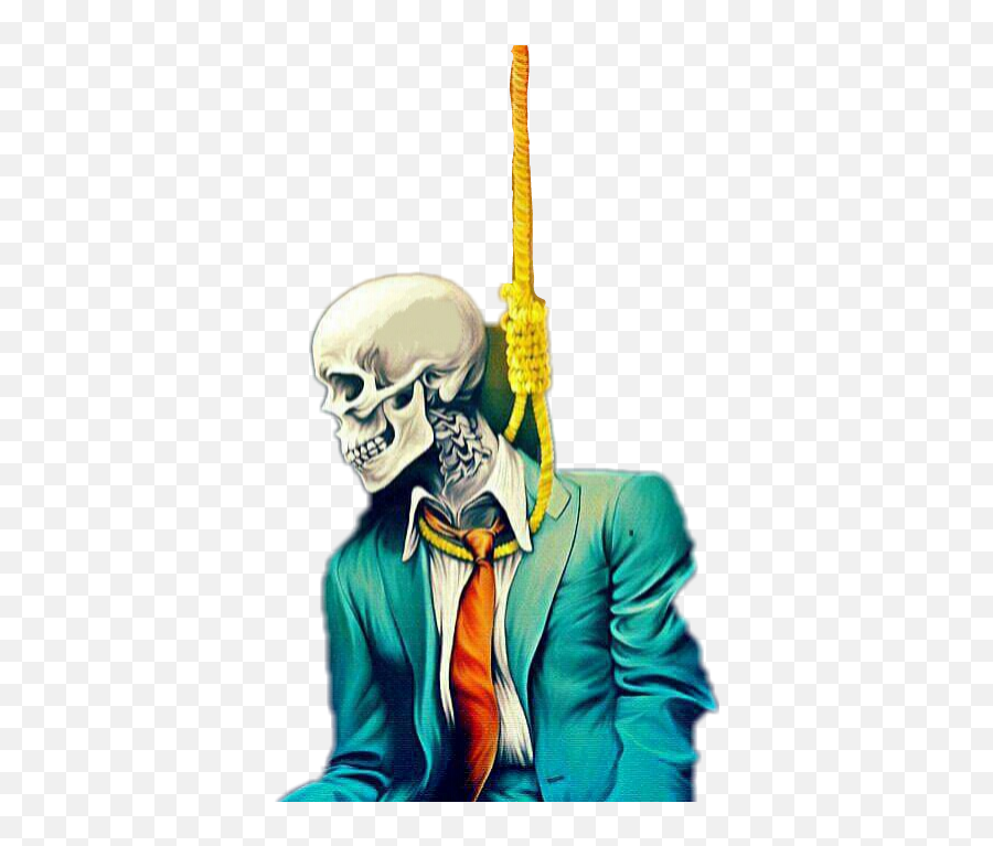 Skeleton Noose Hanging Sticker By Zefxgrrrl - Art Emoji,Noose Emoji